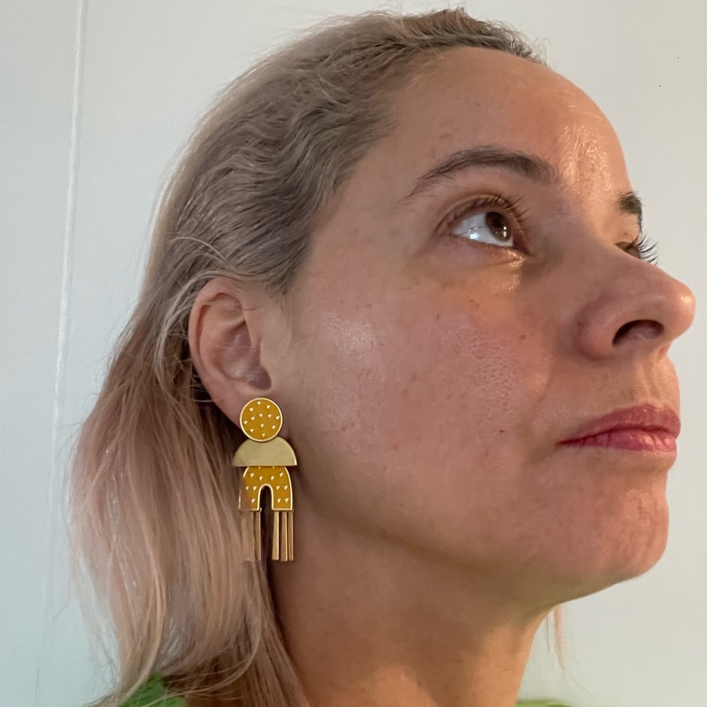 Madewell Statement Geometric Epoxy Chandelier Ear… - image 7